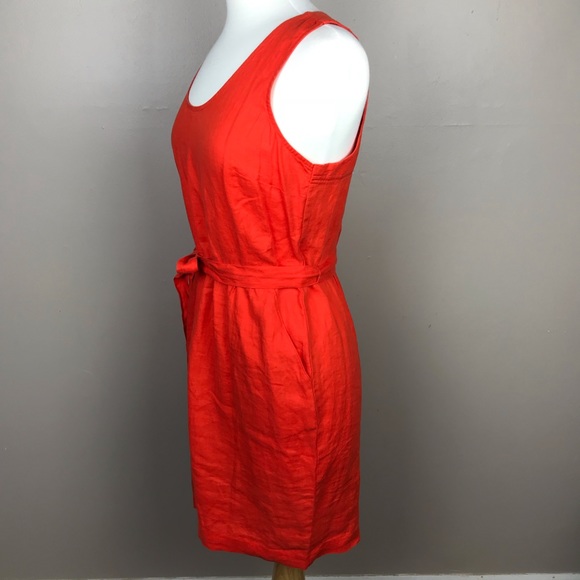 NWT Ann Taylor Loft Tie Dress Open Back Orange - Picture 3 of 7